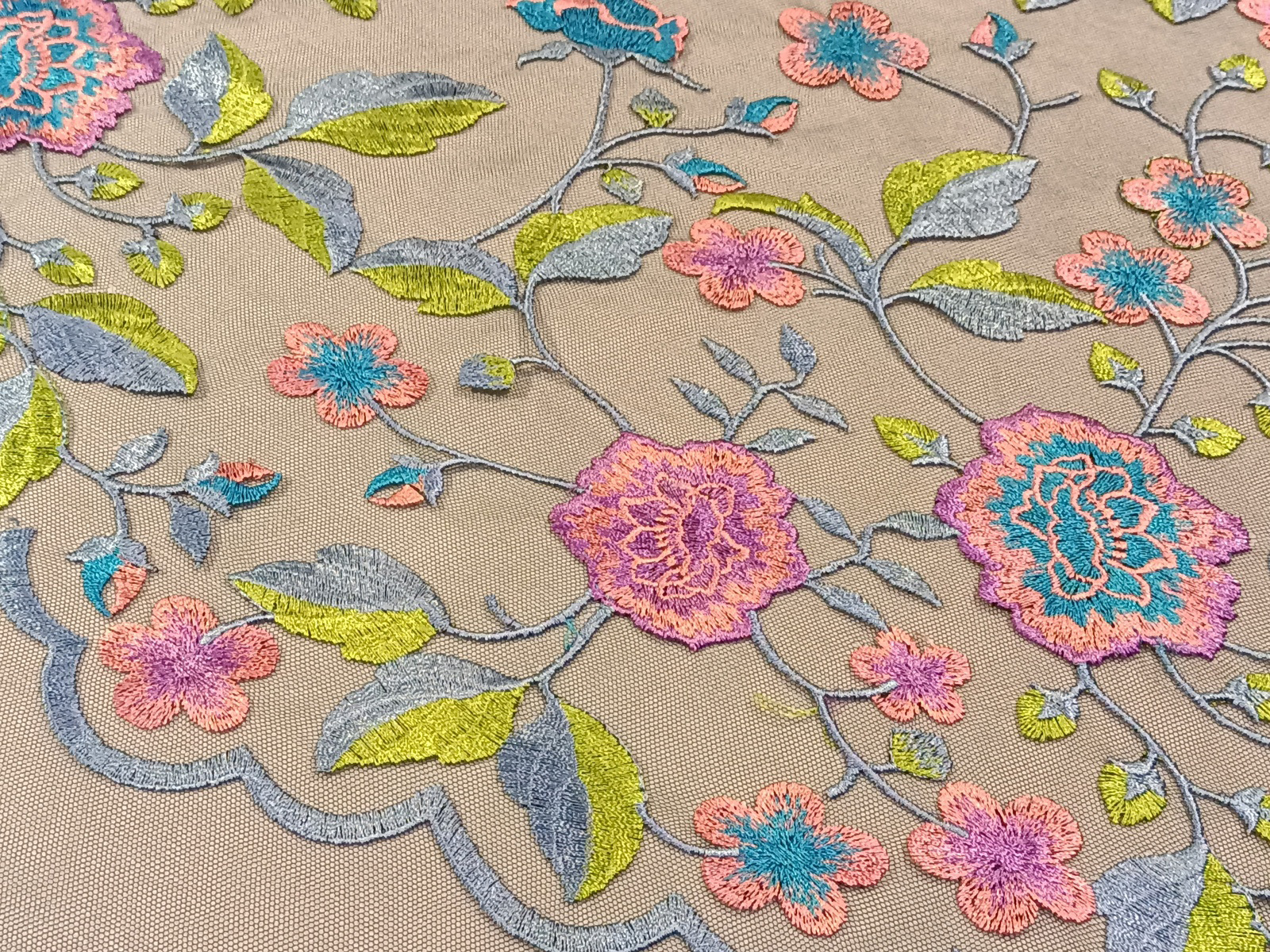 Encaje Floral Lima Rosa