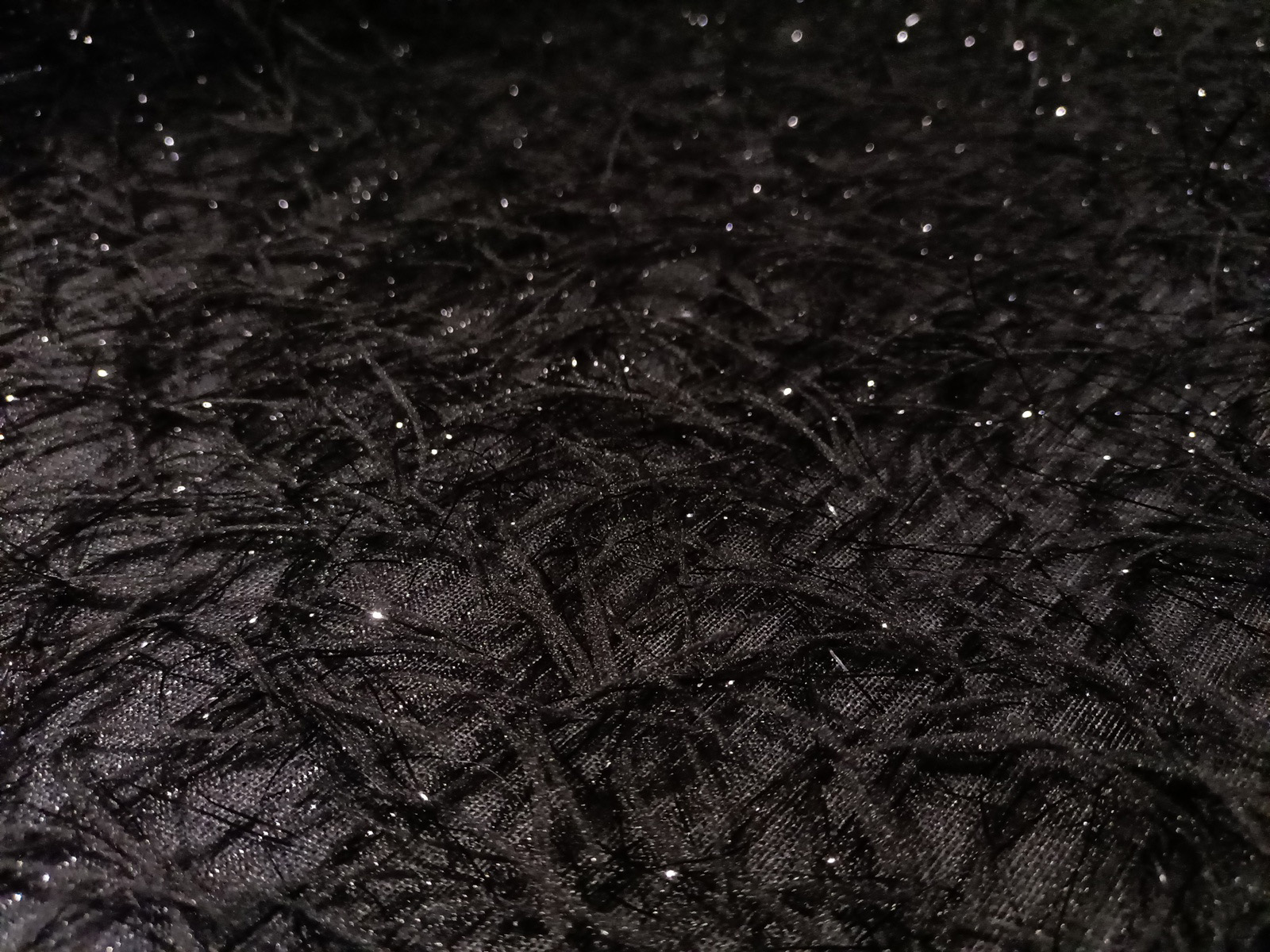 Plumas Brillo Negro Organza Mate