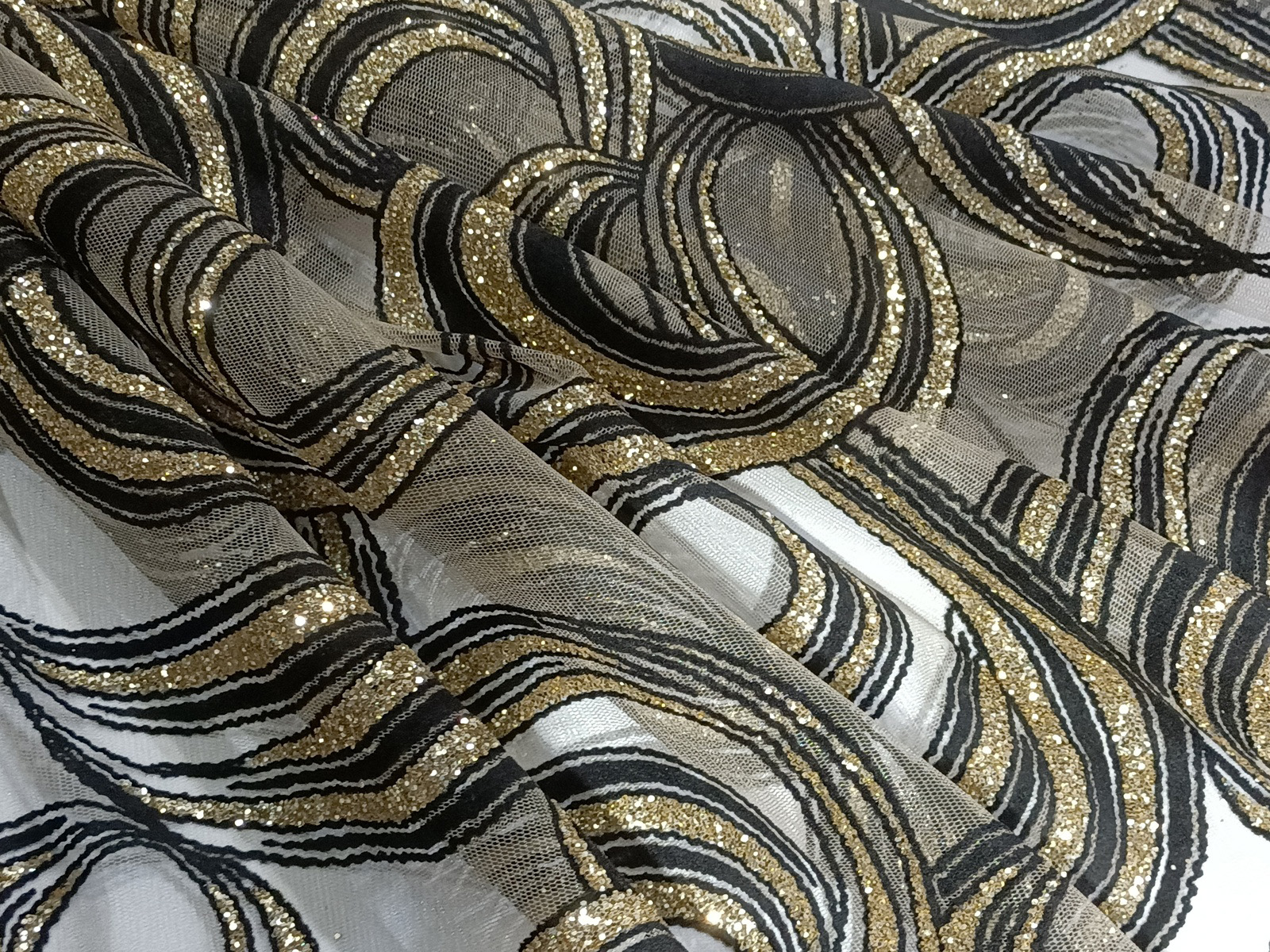 Tull Escarcha ONdas Oro Negro