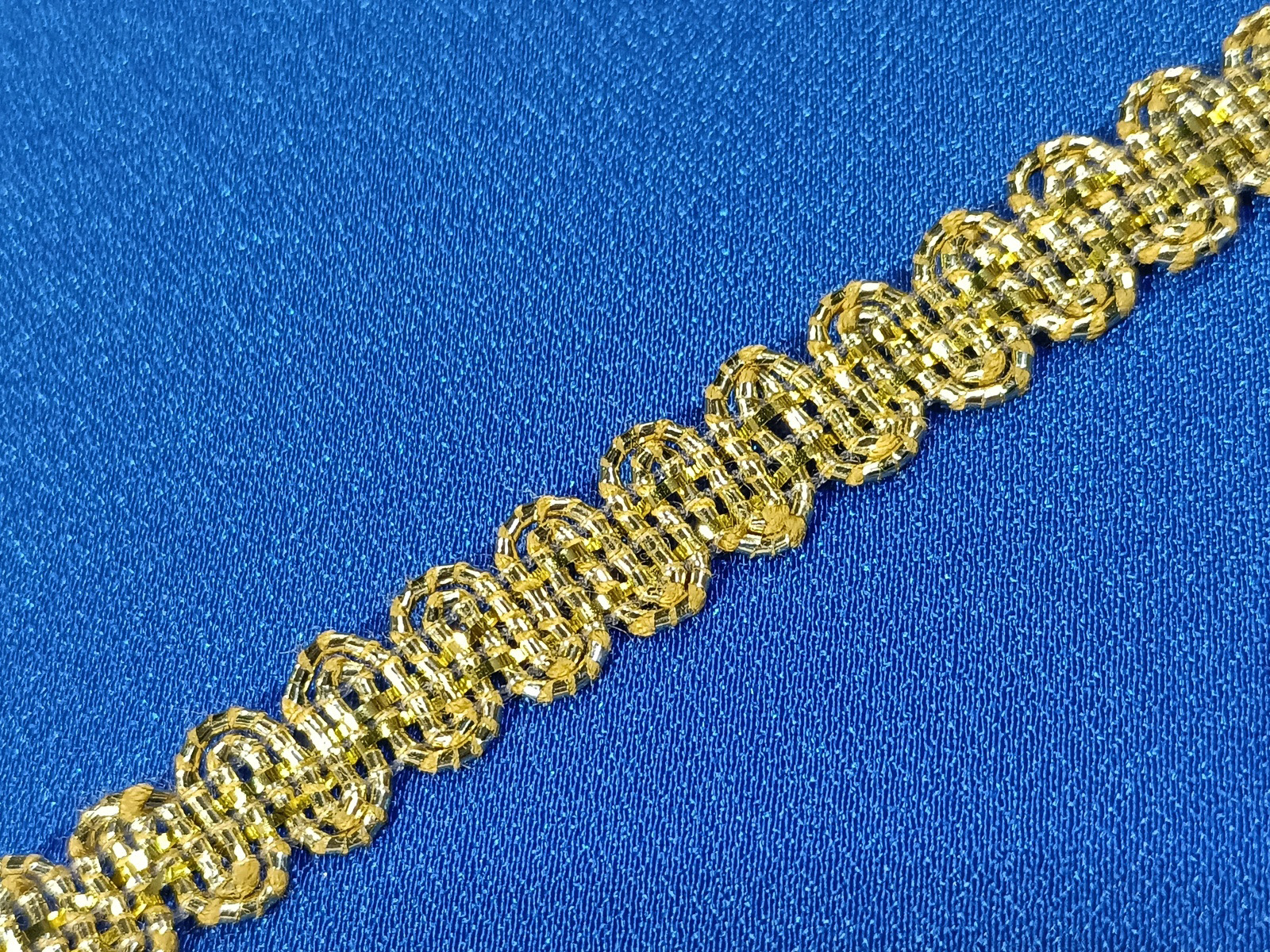 Pasamanería Onda Fina Metálico Oro 2 cms