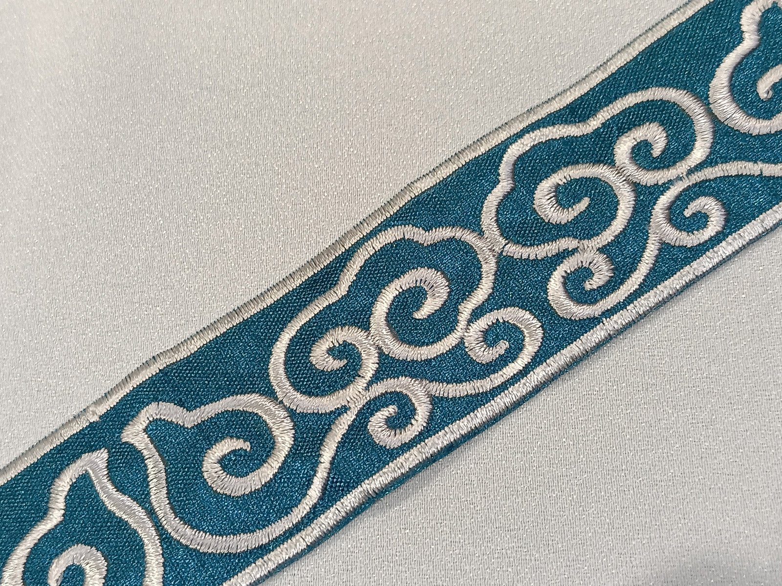 Cinta Bordada Alhambra Turquesa-Blanco
