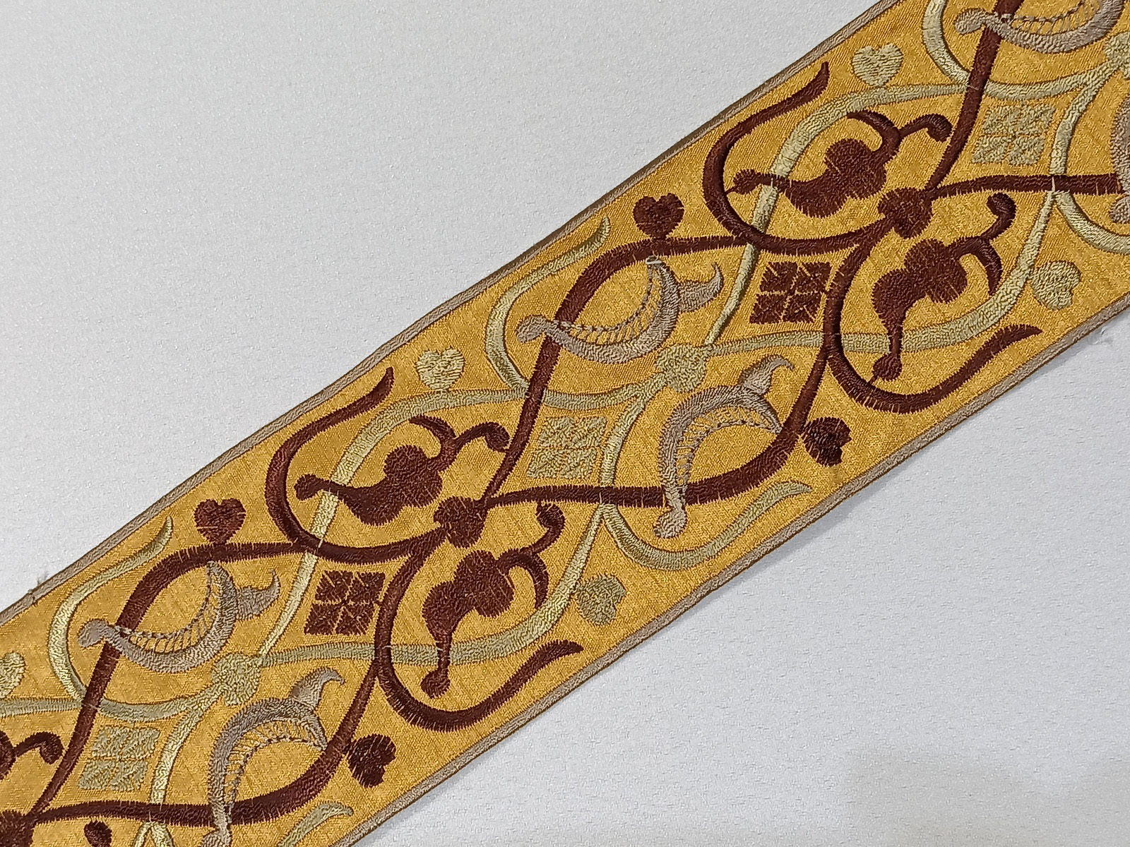 Cinta Bordada Alhambra Ocre-Marrón 8 cms