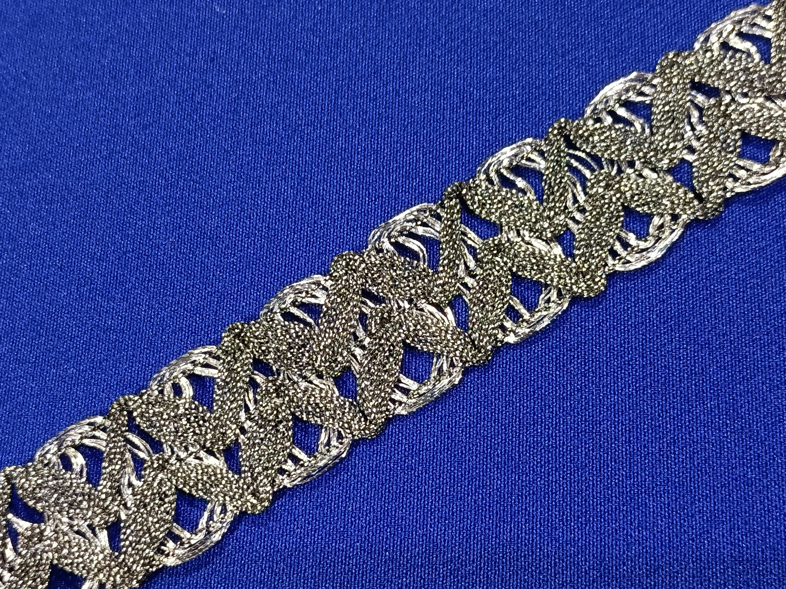Pasamanería Zahar Metalico Plata Envejecido 2 cms