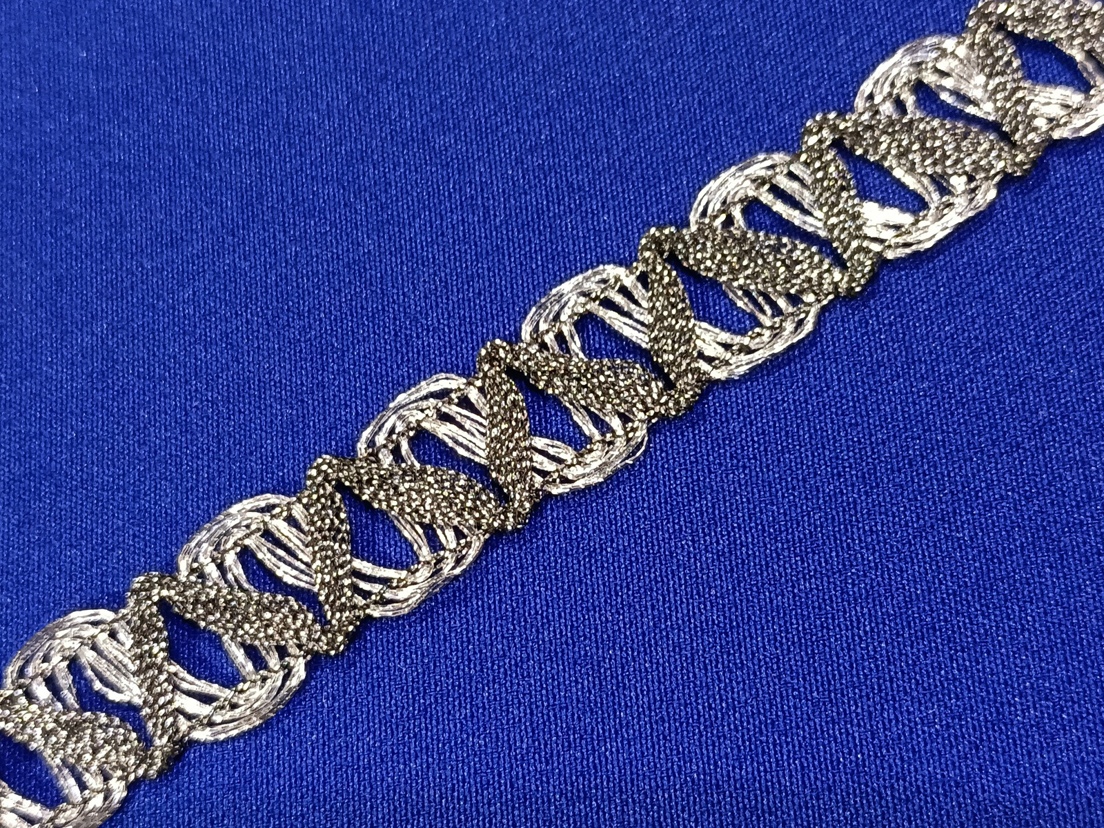 Pasamanería Zahar Metalico Plata Envejecido 1,20 cms