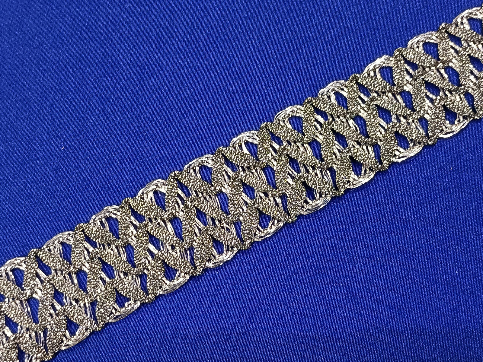 Pasamanería Zahar Metalico Plata Envejecido 3 cms