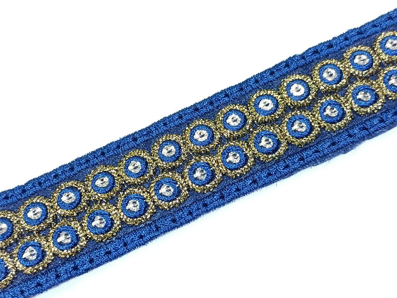 Cenefa Bordada Galón Lentejuela Azul