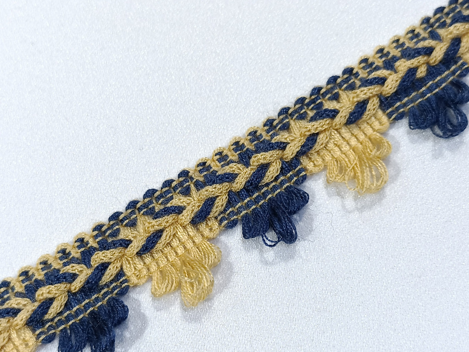 Pasamanería Rustica Picos Trenzada Azul/Oro