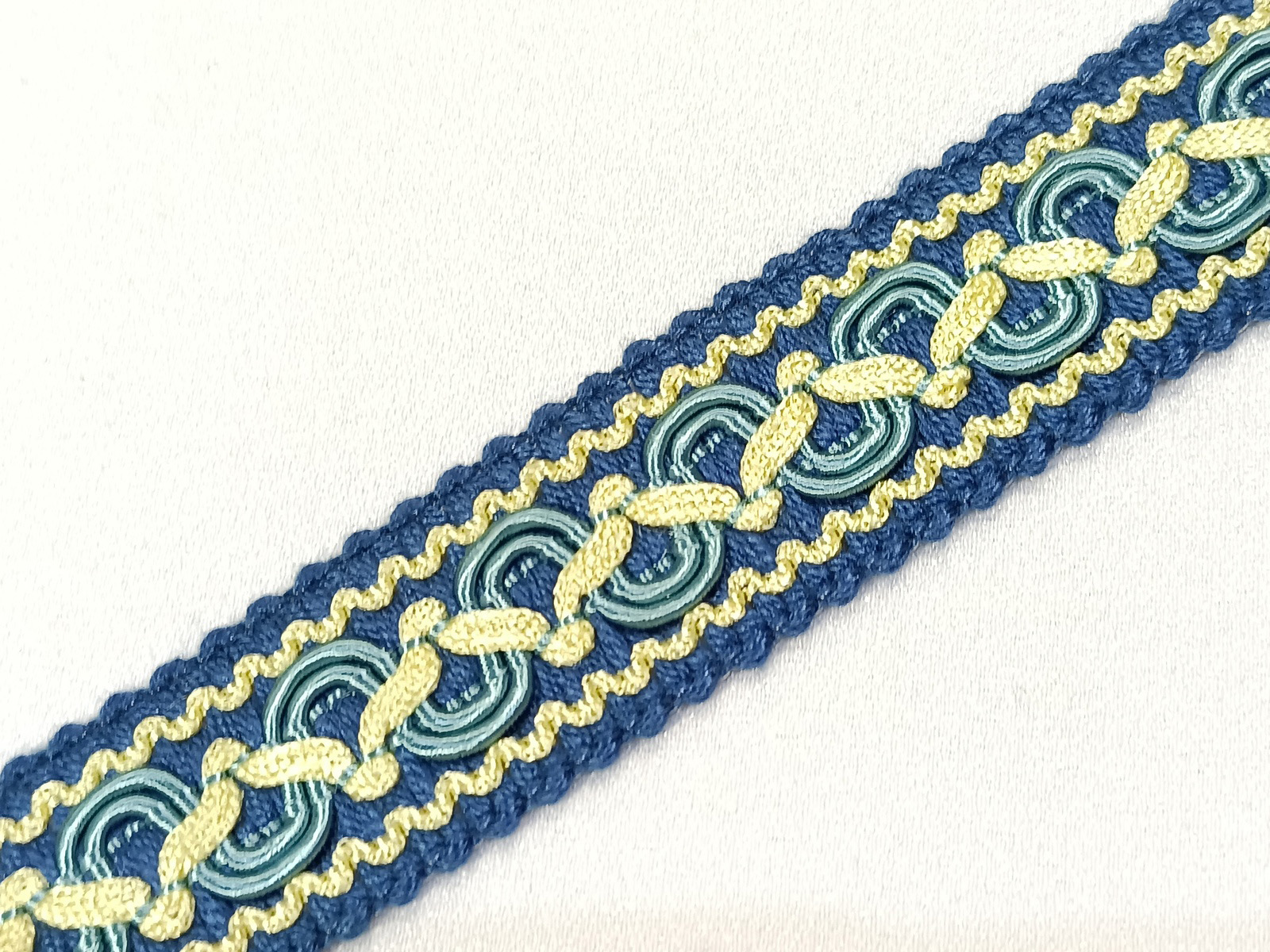 Pasamanería Galón Rustico Gala Azul-Marfil