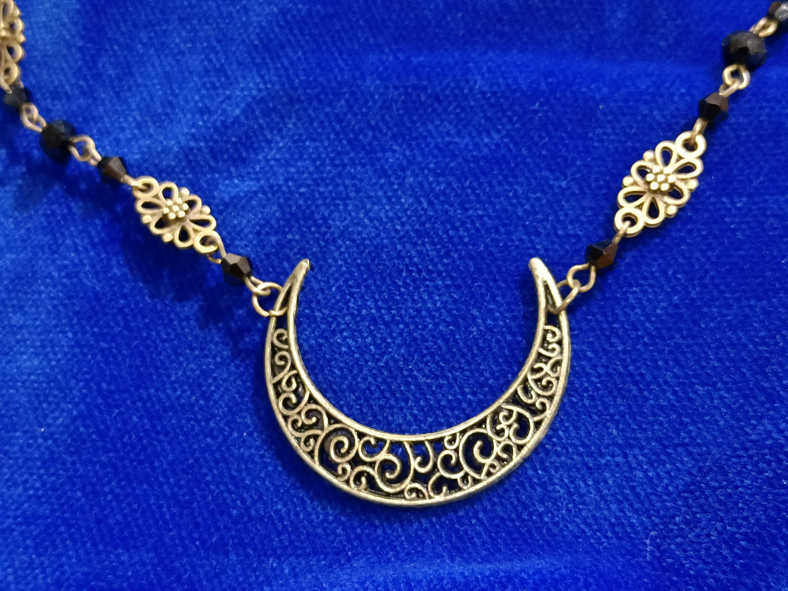 Collar cadena  Luna Oro Envejecido