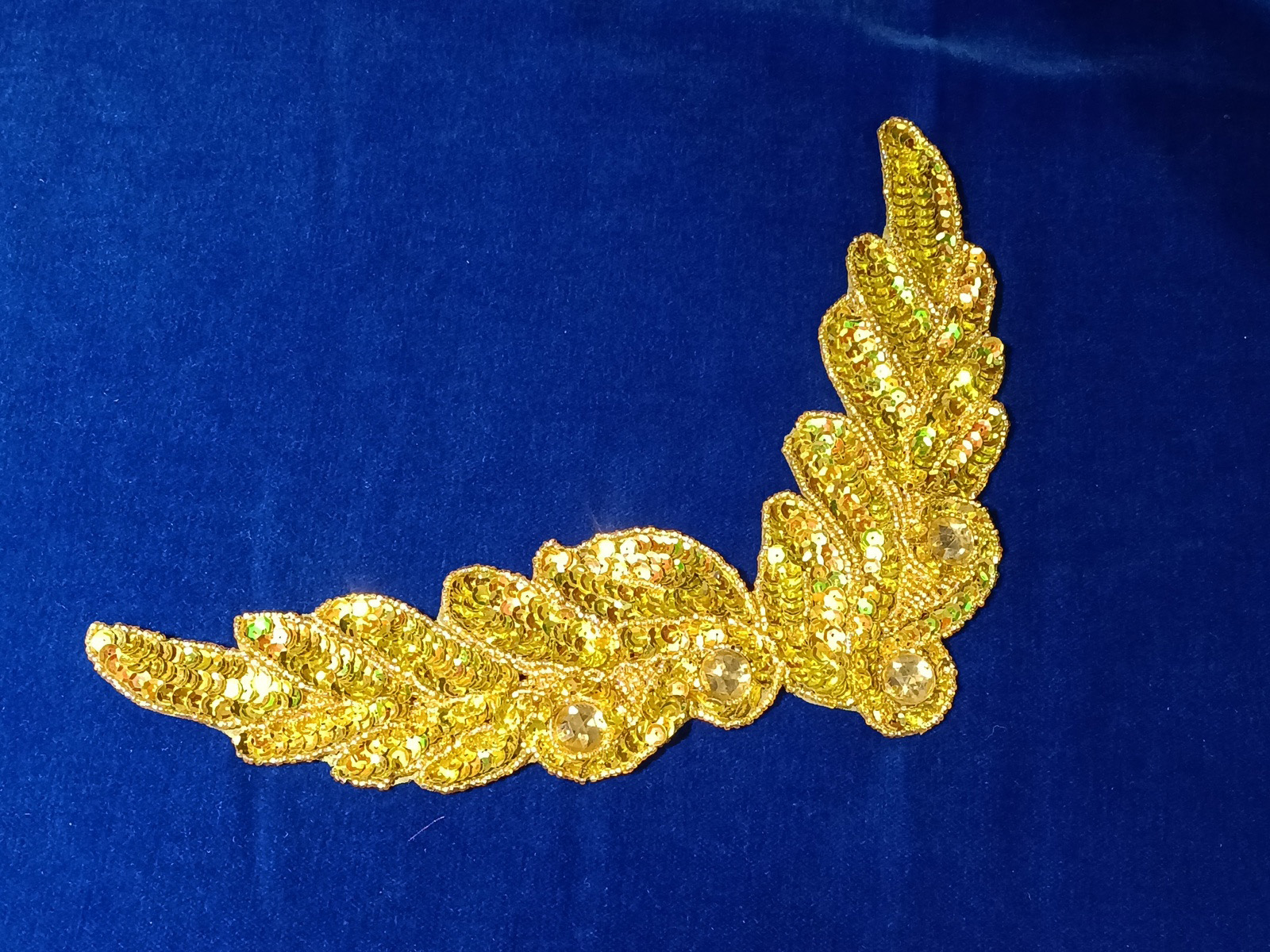 Aplicación Fantasía Esquina Lentejuela Oro