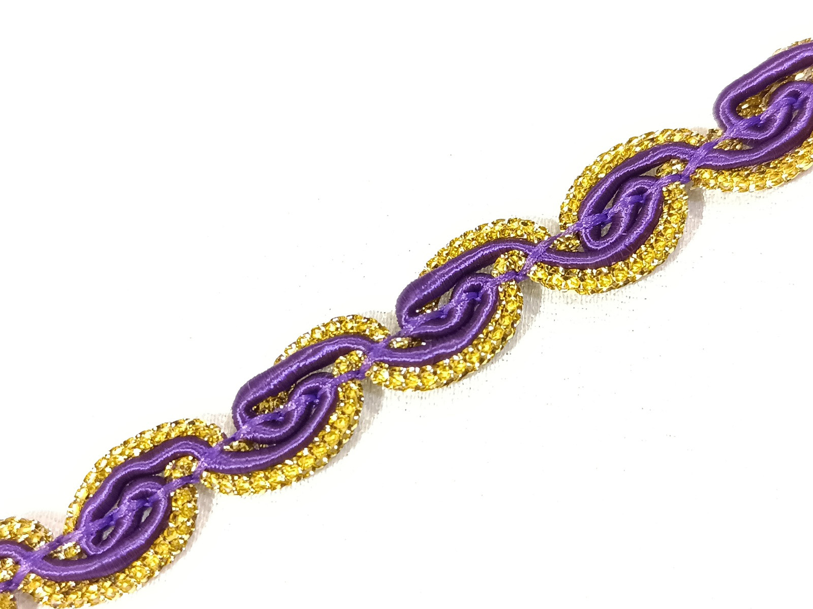 Pasamanería Ondas Filo Oro Morado