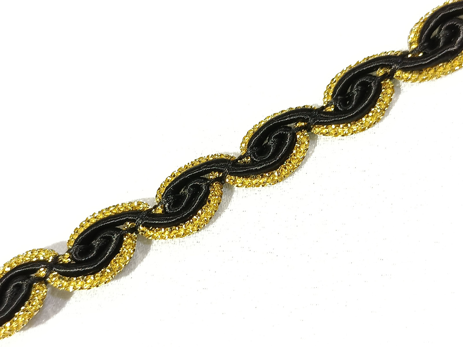 Pasamanería Ondas Filo Oro Negro