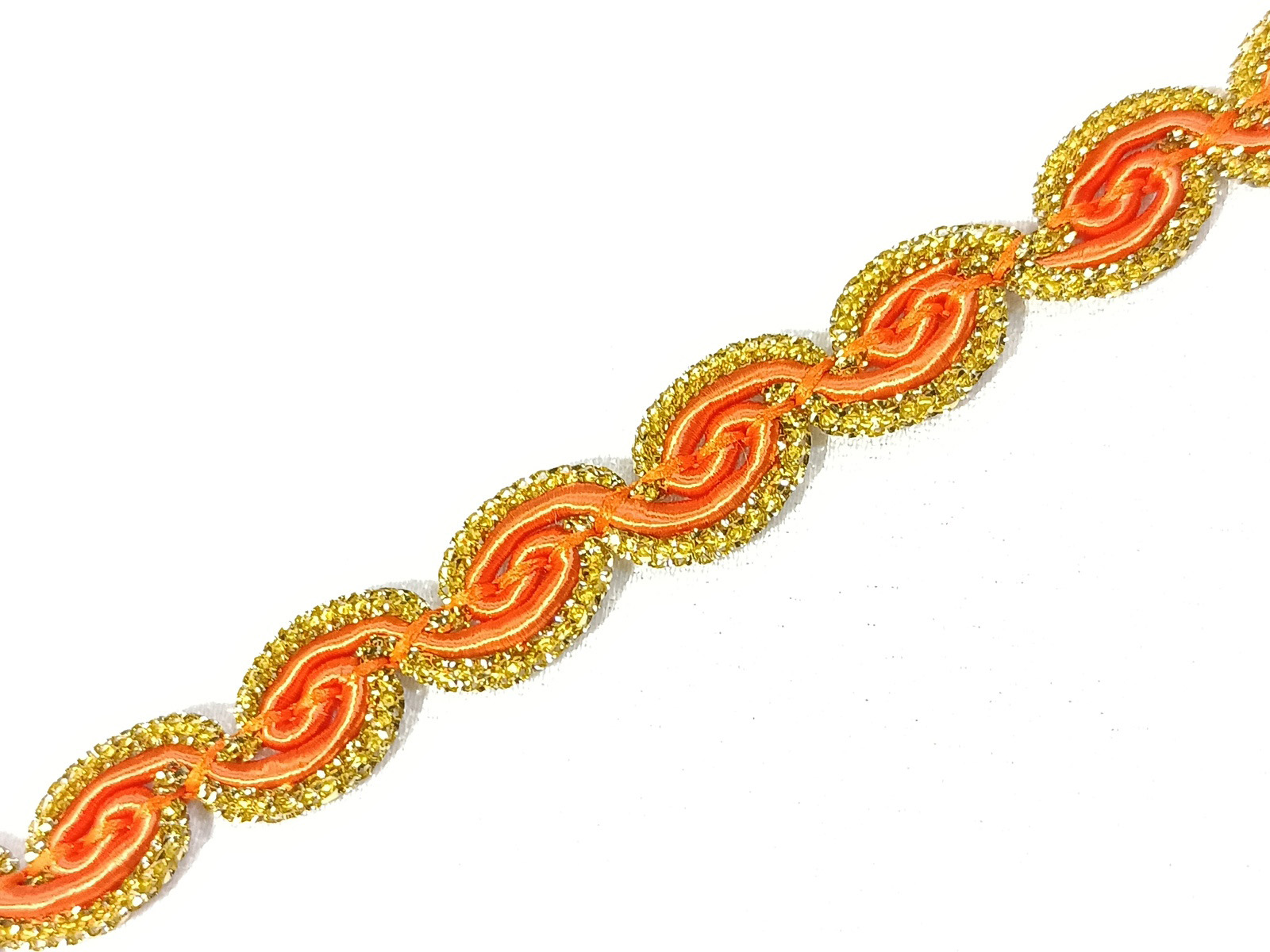 Pasamanería Ondas Filo Oro Naranja