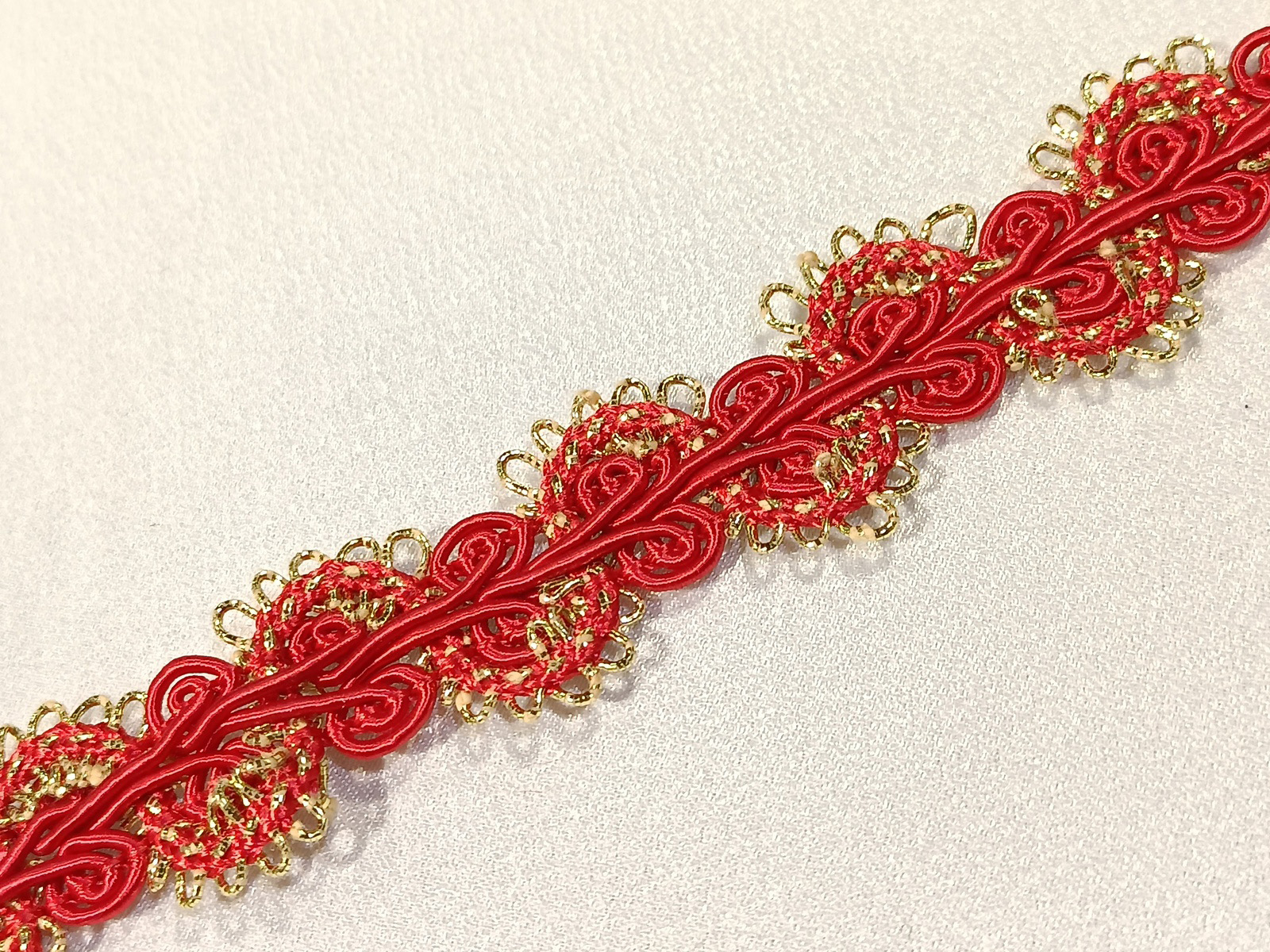 Pasamanería Basilea Ondas Rojo/Oro