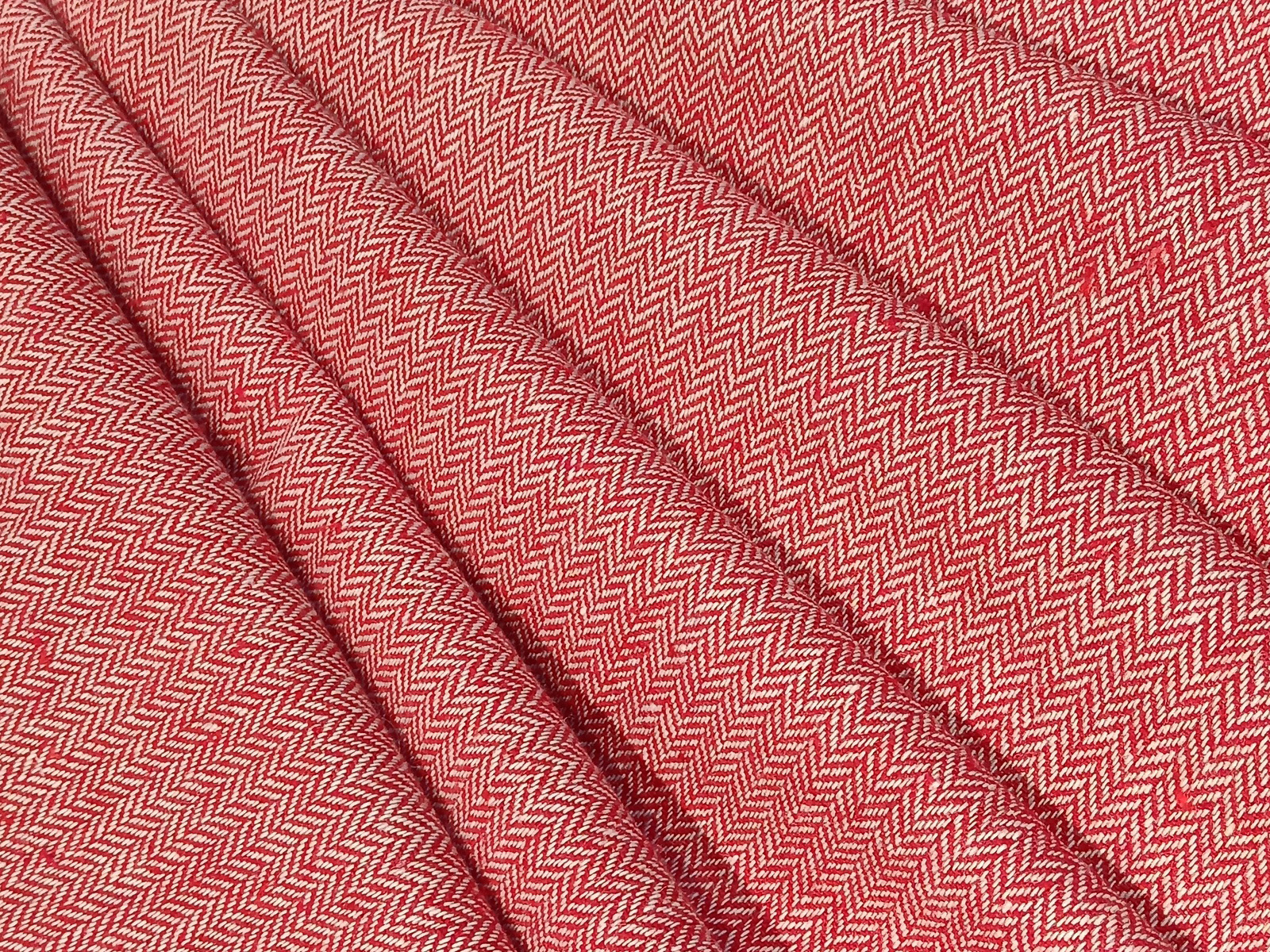 Tejido Espiga Paño Rojo/Blanco