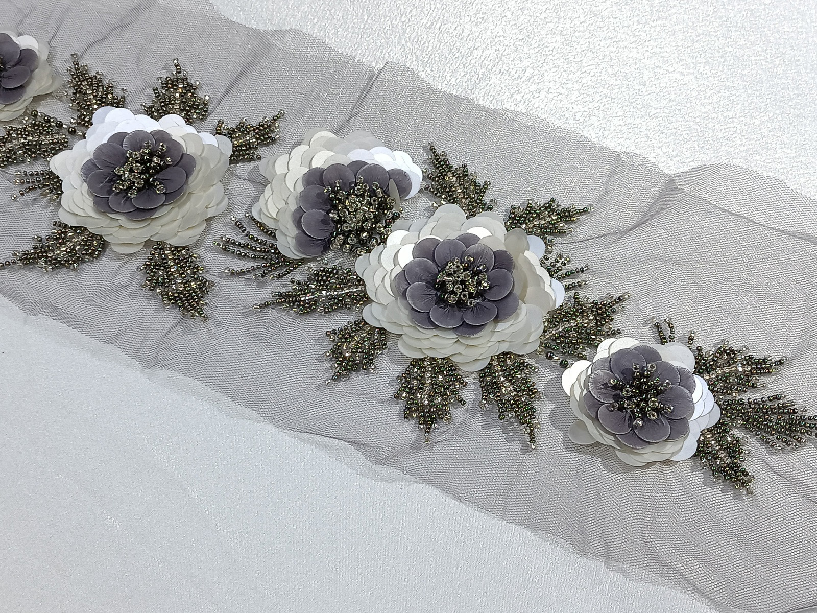 Fajín Lentejuela Flor / Malva