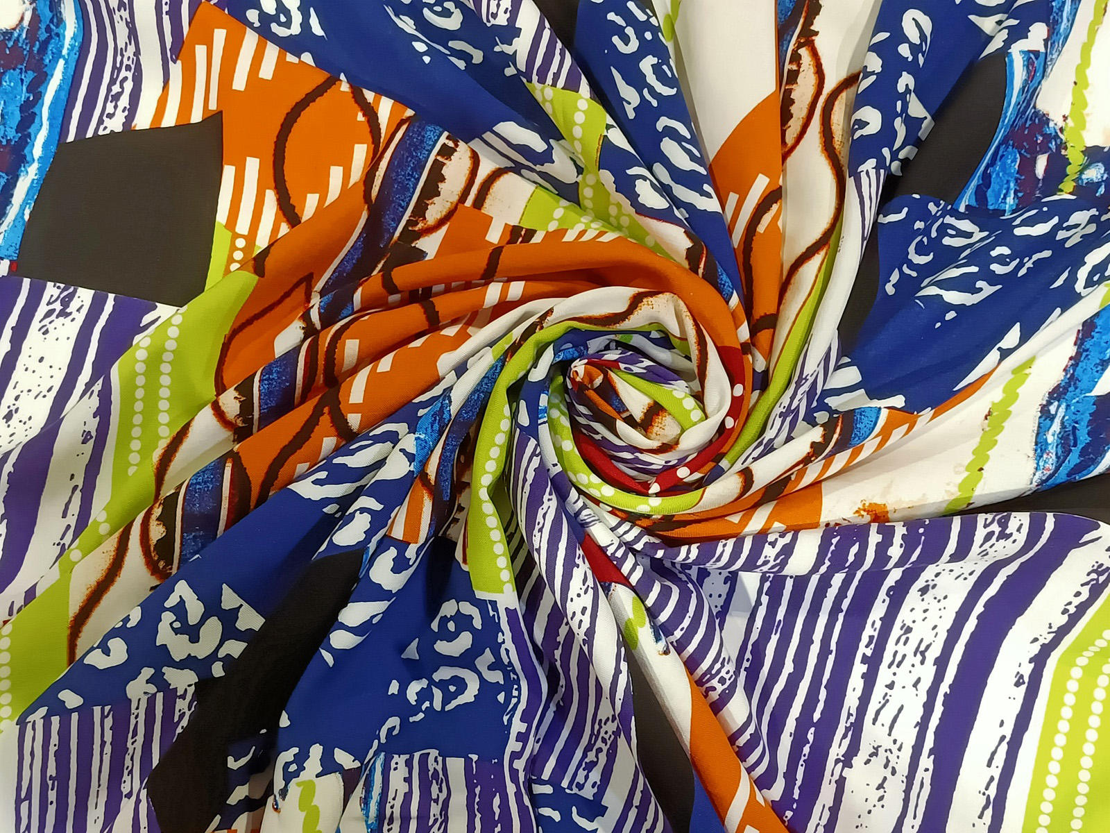 Punto Lycra Oceania Naranja Azul