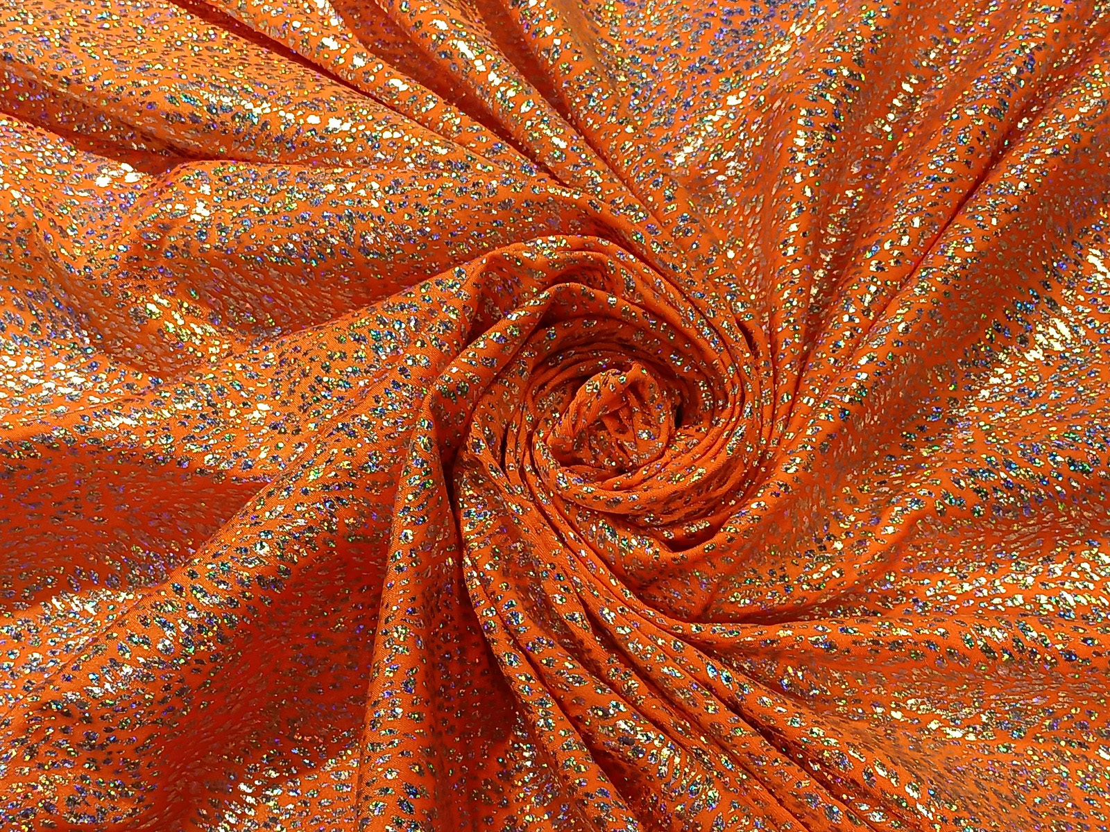 Lycra Moteada Naranja Plata