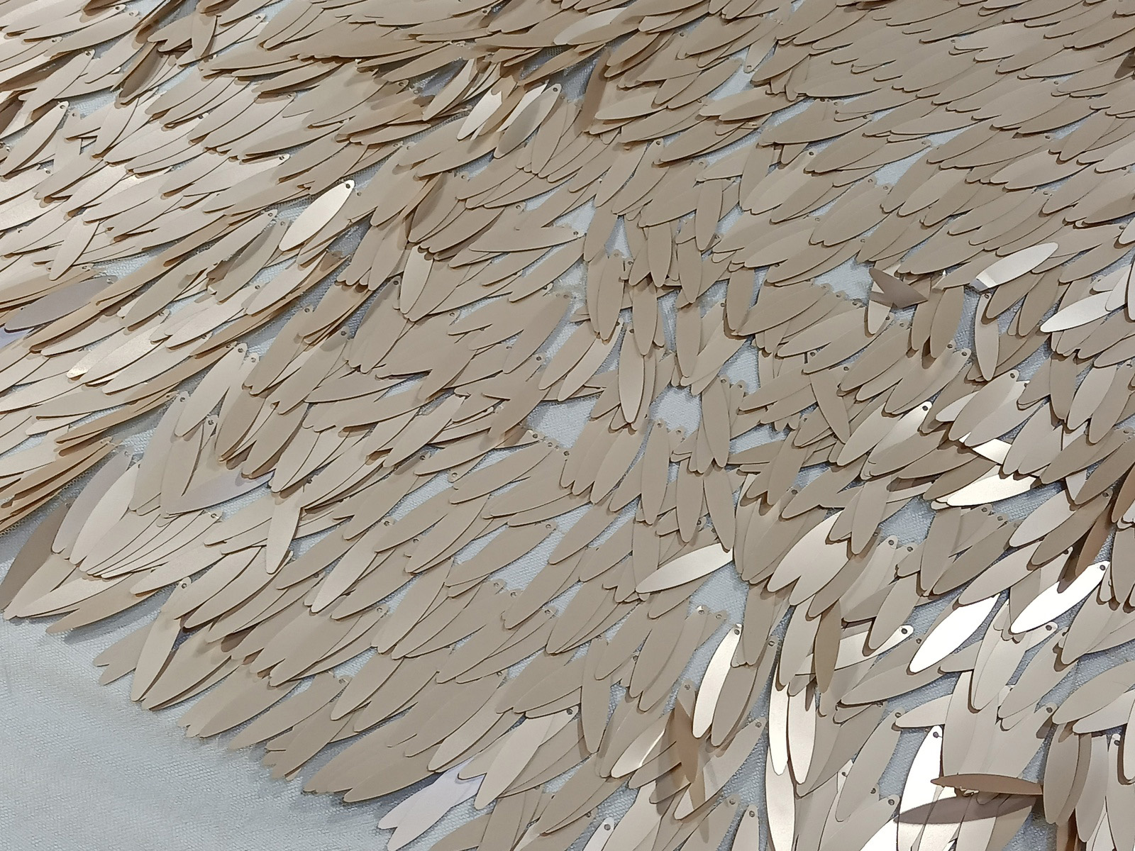 Tejido Lentejuela Plumas Nude