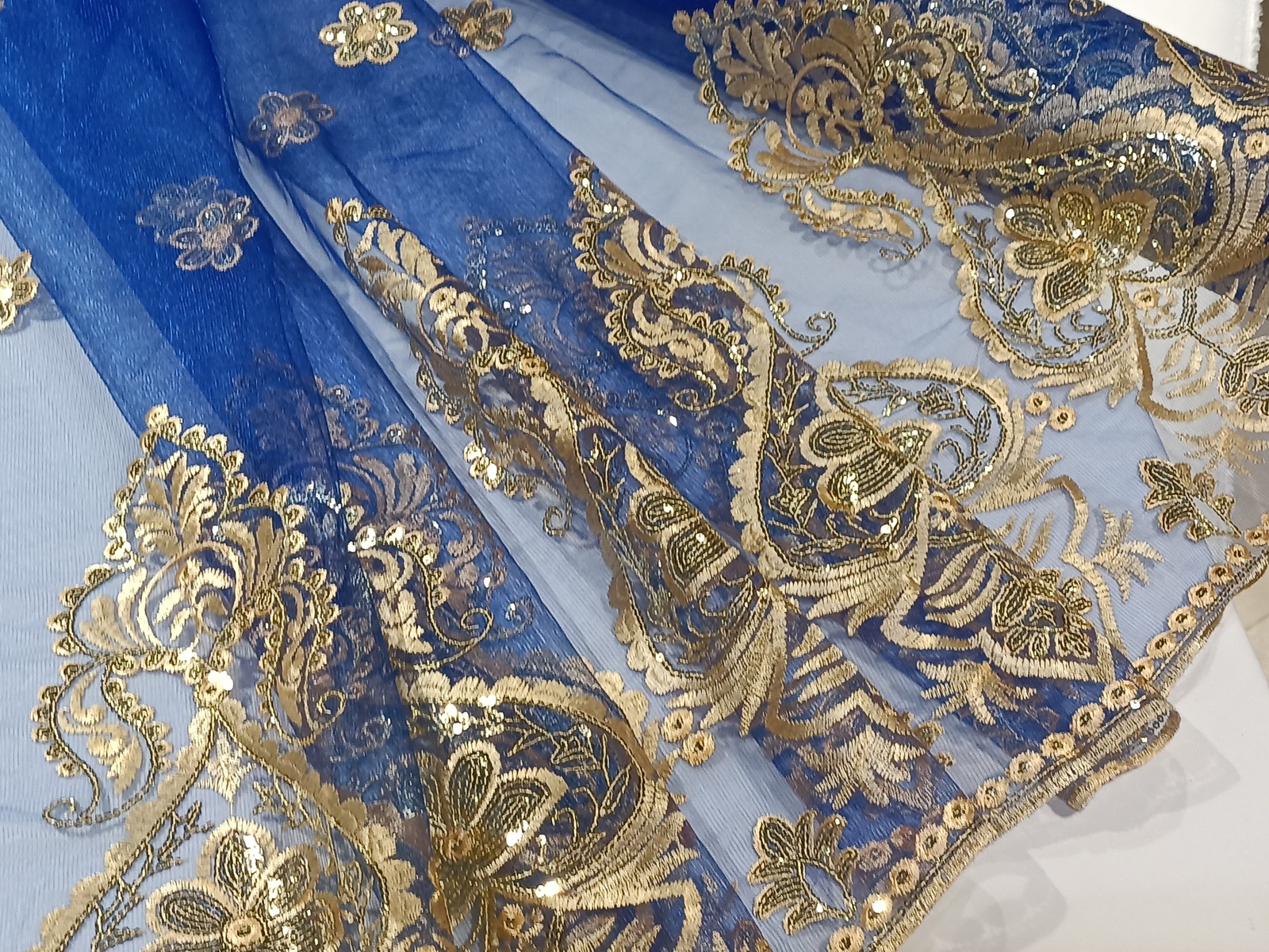 Tull Bordado Calcuta Azul Klein