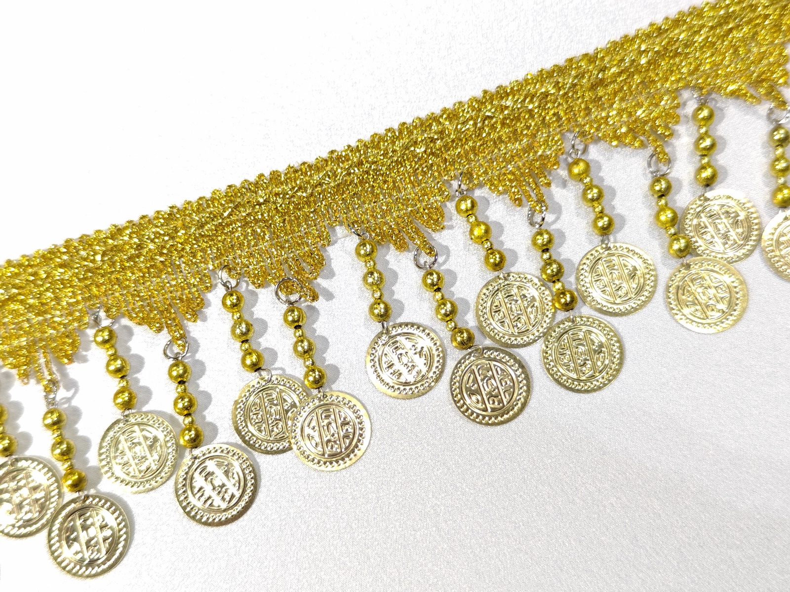 Pasamanería Monedas Perla Oro