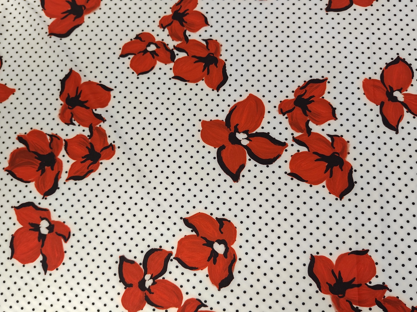 Saten Flor Rojo Lunar