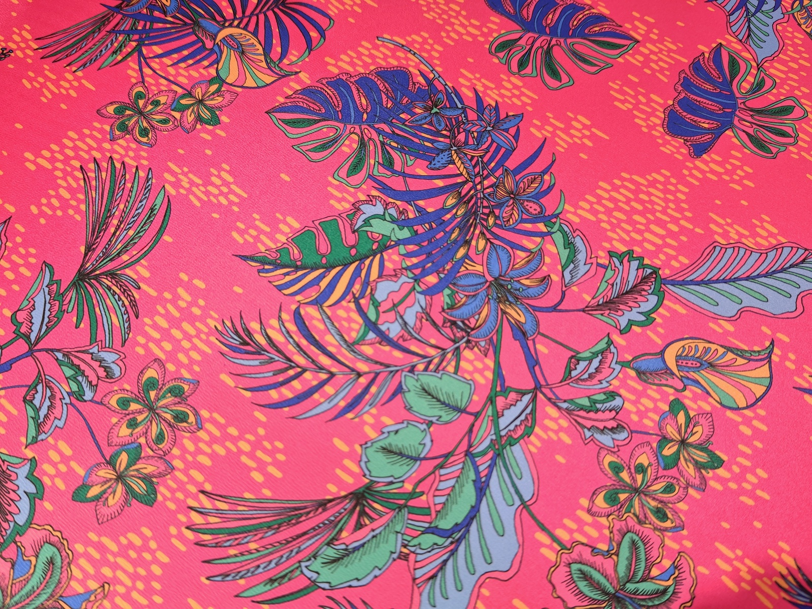 Saten Fucxia Floral Selva