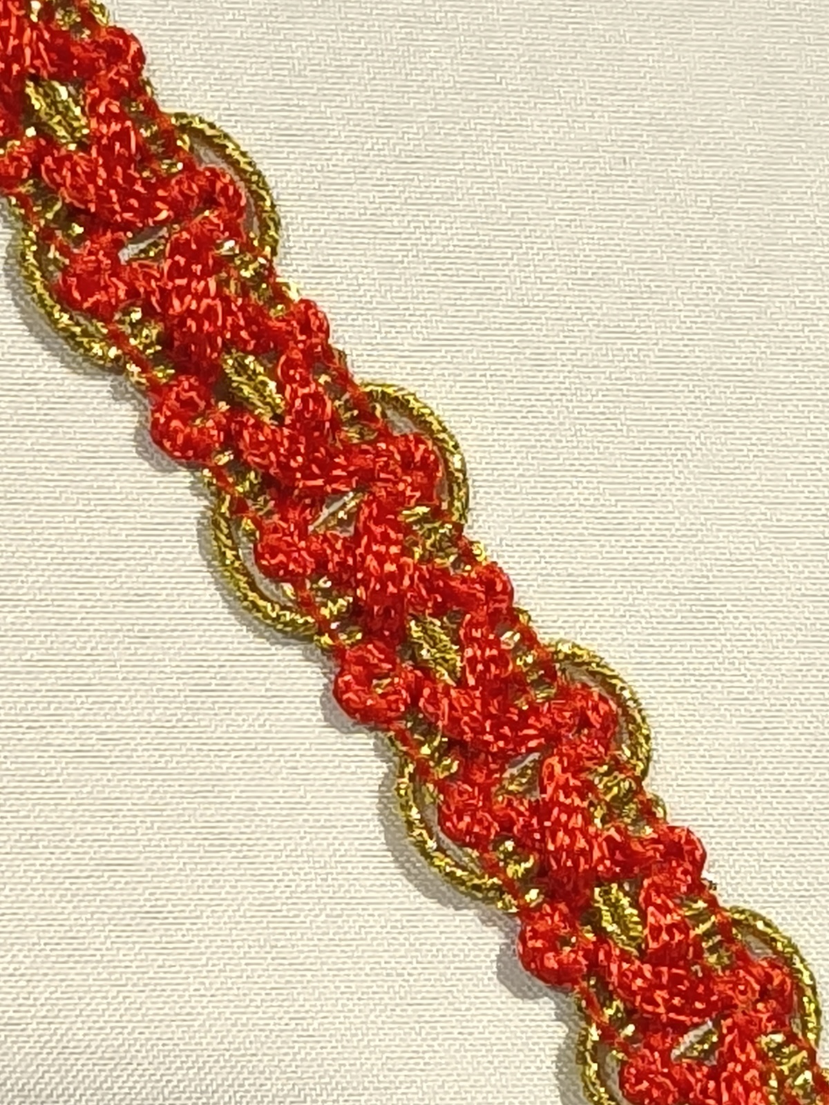 Pasamanería Doble Line Rojo/ Oro