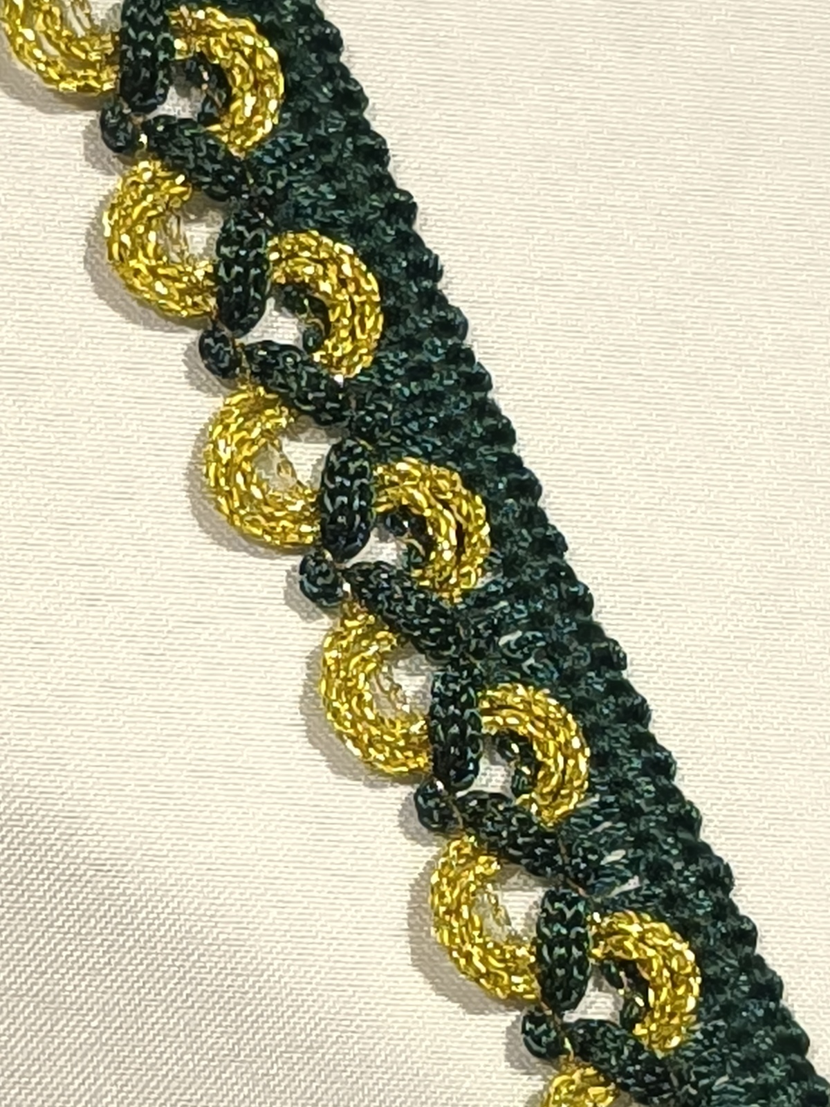 Pasamanería Galon Ondas Verde Oro 