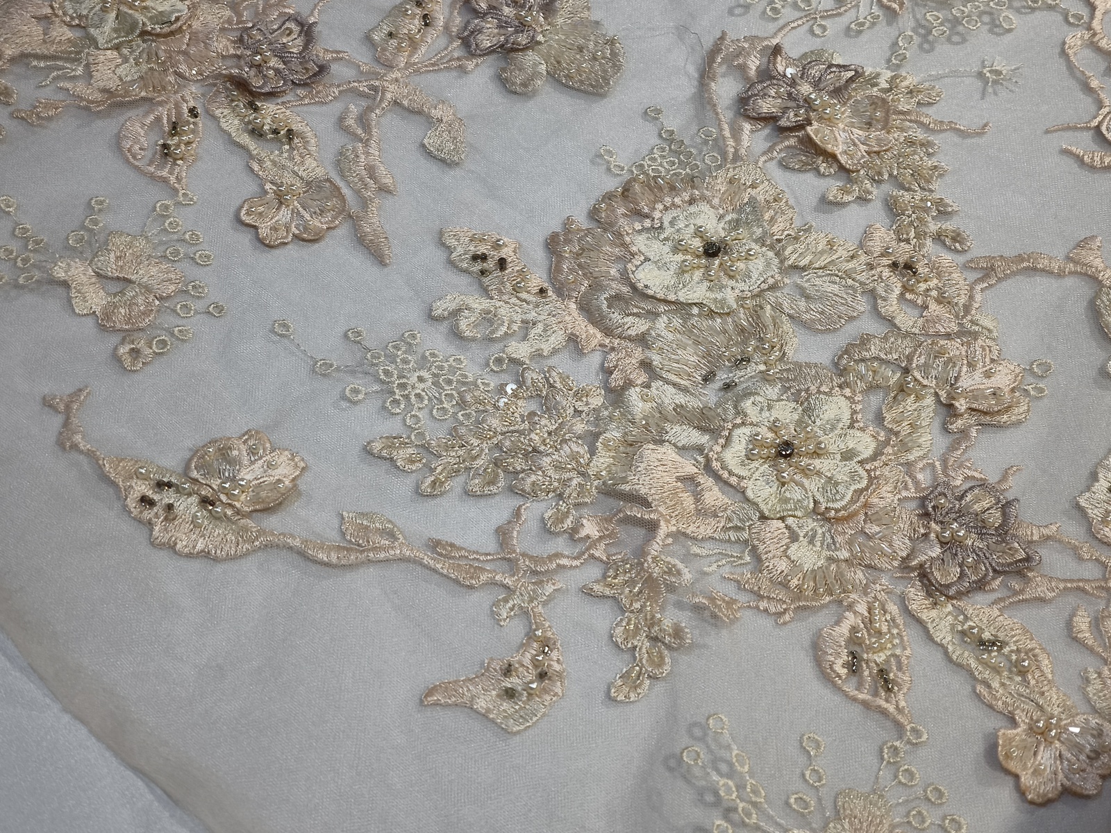 Encaje Flor Relieve Aqua