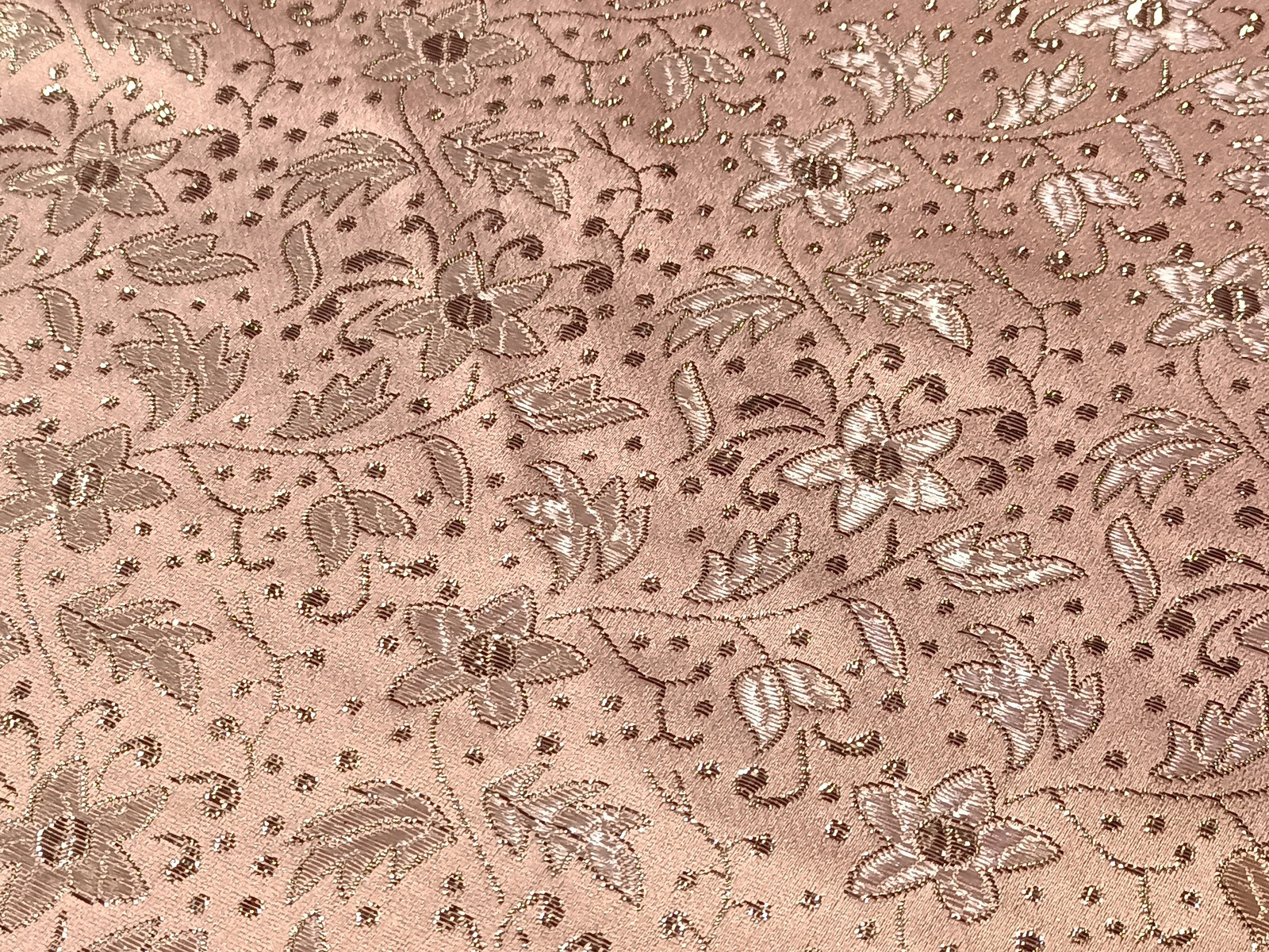 Damasco Lurex poliester Rosa Flor