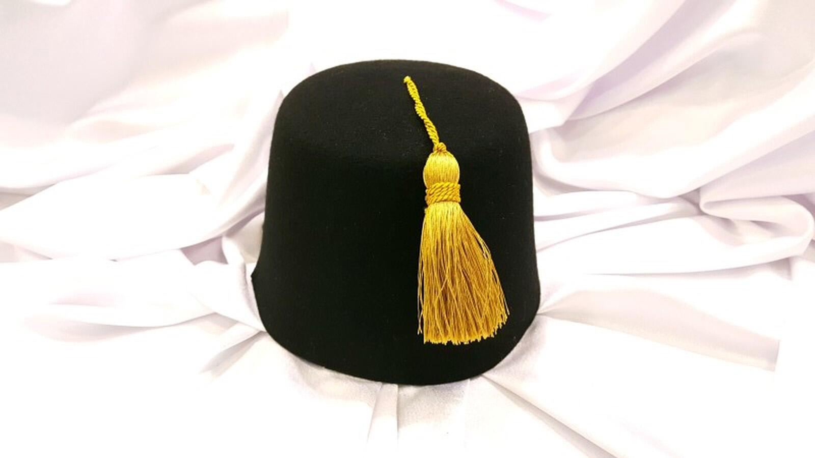 Fez Fieltro Pol Negro Borla Oro