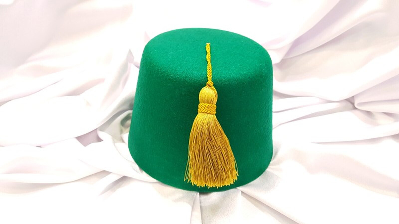 Fez Fieltro Pol Verde Borla Oro