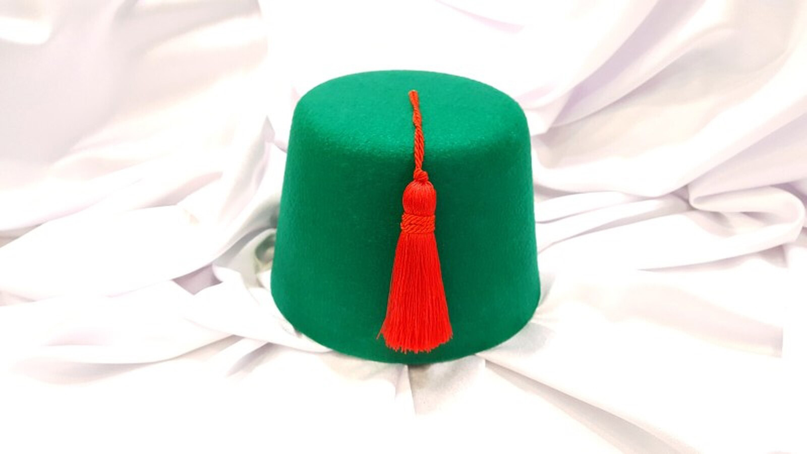Fez Fieltro Pol Verde Borla Rojo