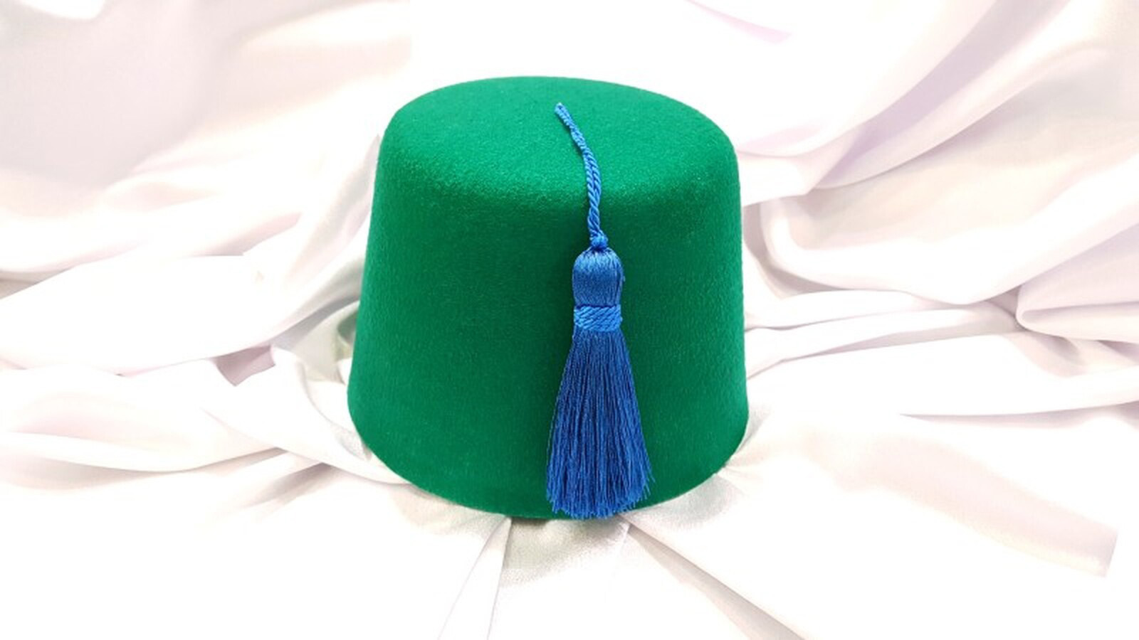 Fez Fieltro Pol Verde Borla Azul