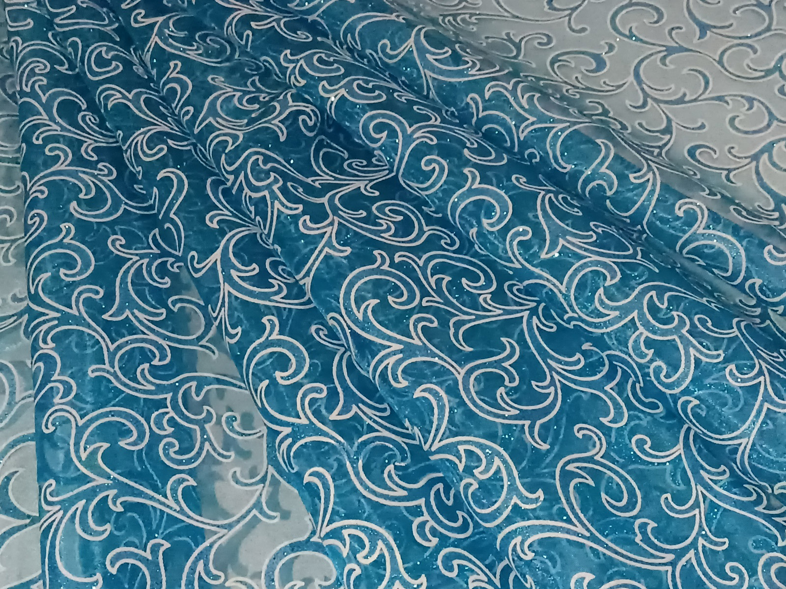 Tejido Organza escarcha Turquesa