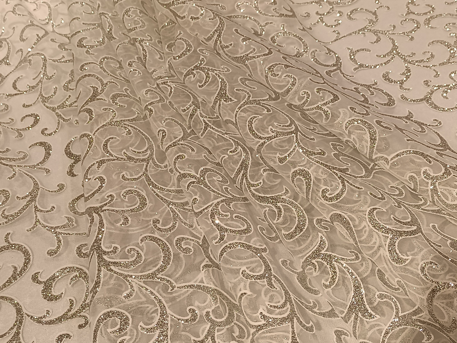 Tejido Organza escarcha Plata