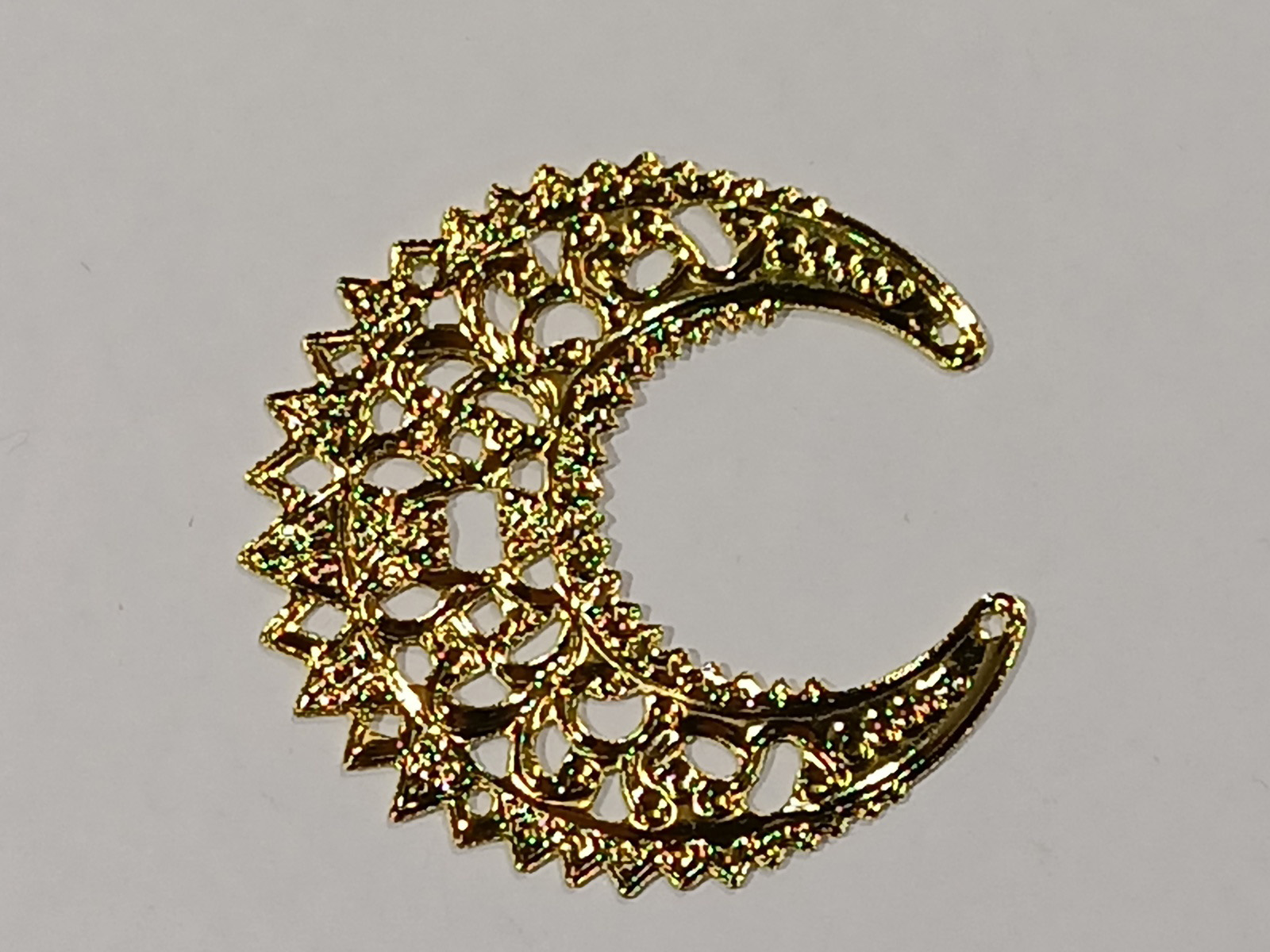 Chapa Luna Mora Grabada Oro