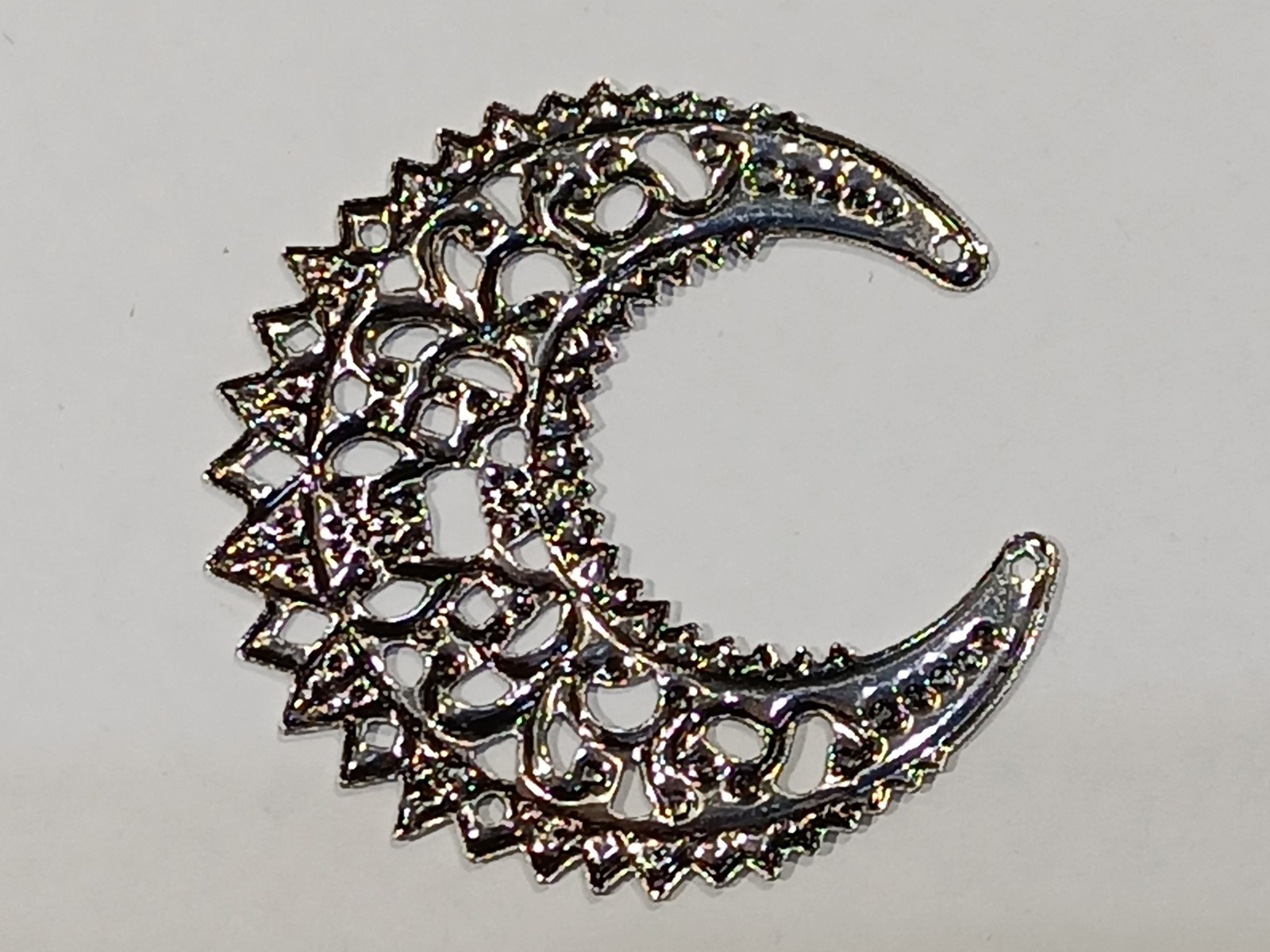 Chapa Luna Mora Grabada Plata